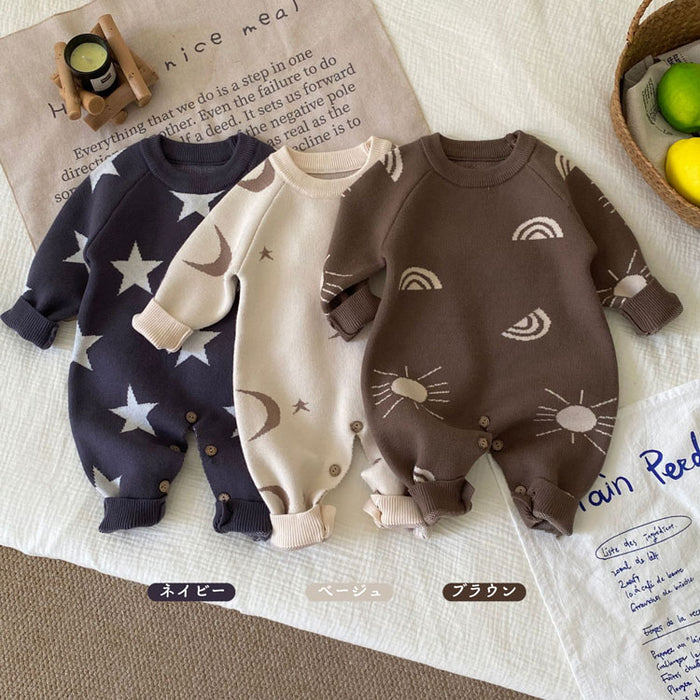 ロンパース ベビー ニット 新生児 退院 冬 カバーオール 赤ちゃん 着ぐるみ 赤ちゃん用ロンパース セーター 長袖 女の子 男の子 オーバーオール 幼児 子供服 可愛い カバーオール 可愛い 普段着 春秋冬 防寒 おしゃれ