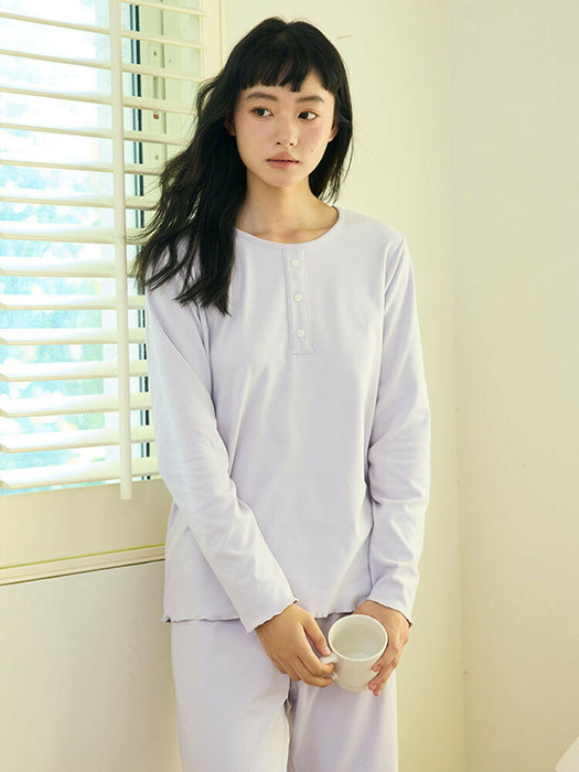 【7日内出荷】【2点セット 】ルームウェア レディース 長袖 可愛い パジャマ ゆったり セットアップ 寝巻き 部屋着 秋 冬 春 夏 シンプル 女性 中学生 高校生 韓国 カジュアル クルーネック トップス 長ズボン ナイトウェア 大きいサイズ おしゃれ 大人 入院 旅行 修学旅行 新生活 プレゼント ギフト M L