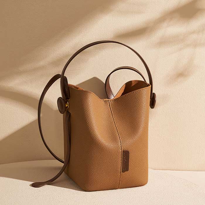 【7日内出荷】【3WAY 】ショルダーバッグ バケツ型 大容量 変型レディース 内袋 インナーバッグ付き ハンドバッグ  PUレザー 斜めがけ 手提げ 肩掛け 通勤 軽量 ママバッグ お出かけ デート かわいい通学 母の日 クリスマス プレゼント ギフト
