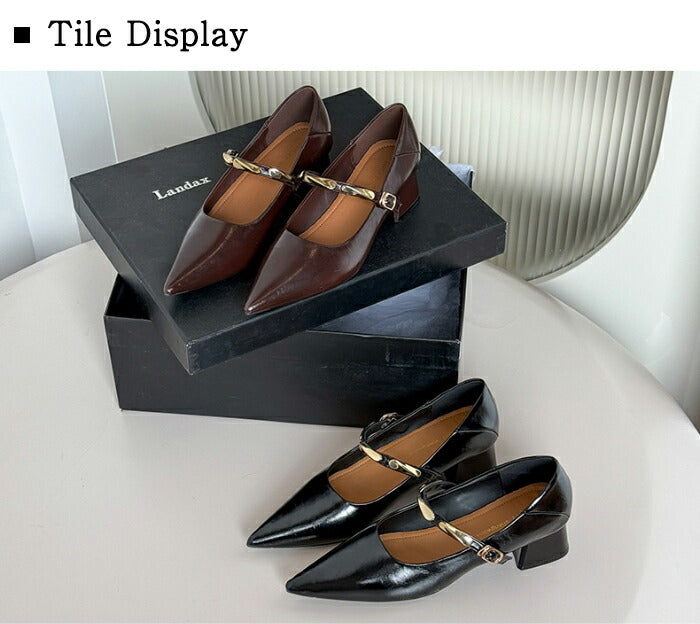 【7日内出荷】【4.5cmヒール】メリージェーン パンプス レディース 走れる ストラップ チャンキーヒール 太めヒール 4.5cm ポインテッドトゥ 痛くない 歩きやすい 疲れない メタリック 美脚 靴 きれいめ オフィス 通勤 フォーマル お呼ばれ 結婚式 パーティー 秋冬 春