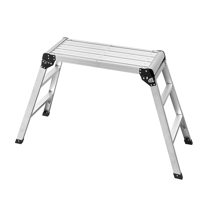 RAKU 足場台 アルミ製 脚立 洗車台 折りたたみ 2段/3段 天板76×30cm 高さ50/75cm 軽量 ステップ台 安全ロック付き 耐荷重150kg 滑り止め 幅広 ブラック シルバー