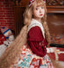 ロリータ ワンピース ゴスロリ ロリータ ドレス 長袖 レディース 女子 可愛い ロリィタ ワンピース クリスマス コスプレ衣装 コスチューム 仮装 リボン lolita 衣装 ゴシック&ロリータ お姫様 ドレス マリン風 ミモレ丈 裾フリル ワインレッド S M L XL