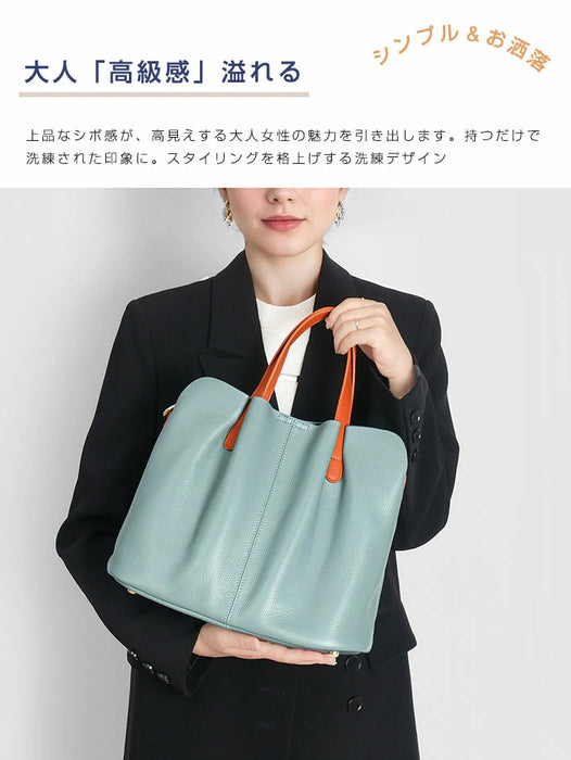 【7日内出荷】【2WAY】本革 トートバッグ ショルダーバッグ レディース 大容量 肩掛け 斜め掛け 手提げ レザー 大きめ 通勤 仕事バッグ 鞄 牛革 柔らか 大人 ビジネス オフィス 上品  鋲付き 高見え 高級感 お出かけ デート かわいい 母の日 クリスマス プレゼント