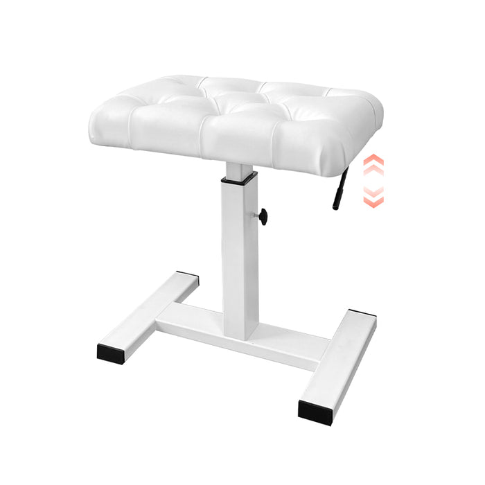 RAKU ガス圧式ピアノ椅子 無段階調整 高さ44-56 cm 高低自在 高耐久合金製 高反発クッション 座り心地良い PUレザー 幅48cm奥行31cm 滑り止め 安定感 長持ち 黒 白 ホワイト ブラック