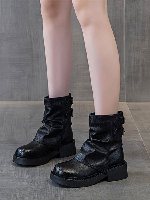 【7日内出荷】ショートブーツ レディース 厚底 ブーツ 太ヒール ラウンドトゥ 秋ブーツ 靴 カジュアル おしゃれ ナウシカブーツ 痛くない 履きやすい 柔らかい 幅広 ゆったり エスニックブーツ きれいめ シンプル 大人気 美脚 春夏秋冬 韓国 通勤 仕事 PU 合皮 原宿系 細見え 黒 ブラウン