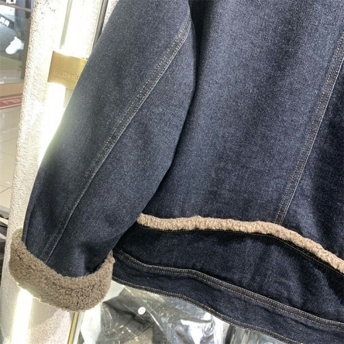 【7日内出荷】デニムコート デニムジャケット Gジャン レディース 裏ボア  襟ボア 秋冬 アウター ボアブルゾン ショート丈ジャケット 防寒 厚手 もこもこ ふわふわ 暖か ボアコート 前開き 体型カバー おしゃれ カジュアル 個性的 大きいサイズ 冬服