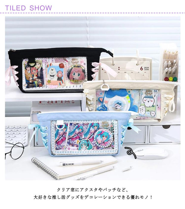【7日内出荷】痛ペンケース 中学生 かわいい おしゃれ 高校生 痛バ ポーチ 推し活 女の子 男の子 文房具 オシャレ 大容量 痛バッグ クリアペンケース 痛ポーチ シンプル おしゃれ 韓国 文具 推し活 可愛 女性 子供 レディース 推し色 缶バッジ 痛ポ 痛バック