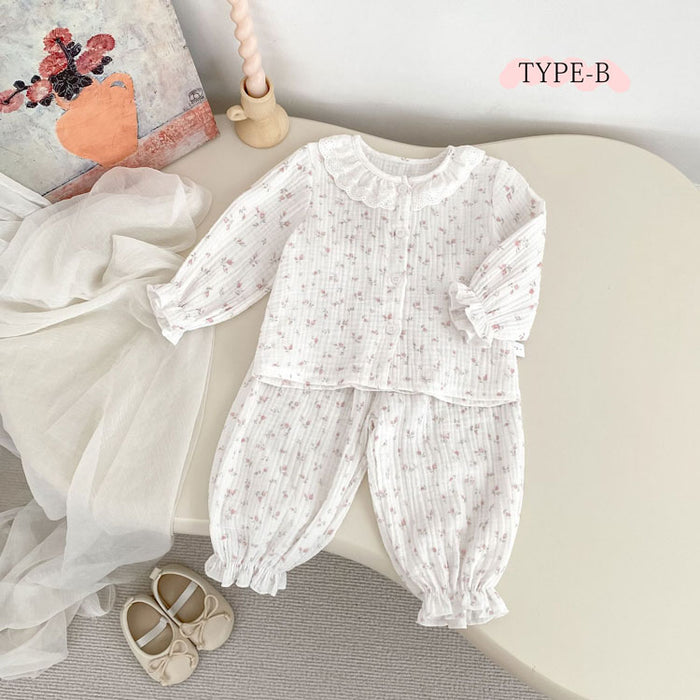 セットアップ キッズ ベビー服 女の子 長袖 ガーゼ ロングパンツ 子供服 春秋 ルームウェア 上下セット 新生児 赤ちゃん おしゃれ 可愛い 部屋着 パジャマ 入園 入学 幼稚園 保育園  1歳 2歳 誕生日 出産お祝い プレゼント