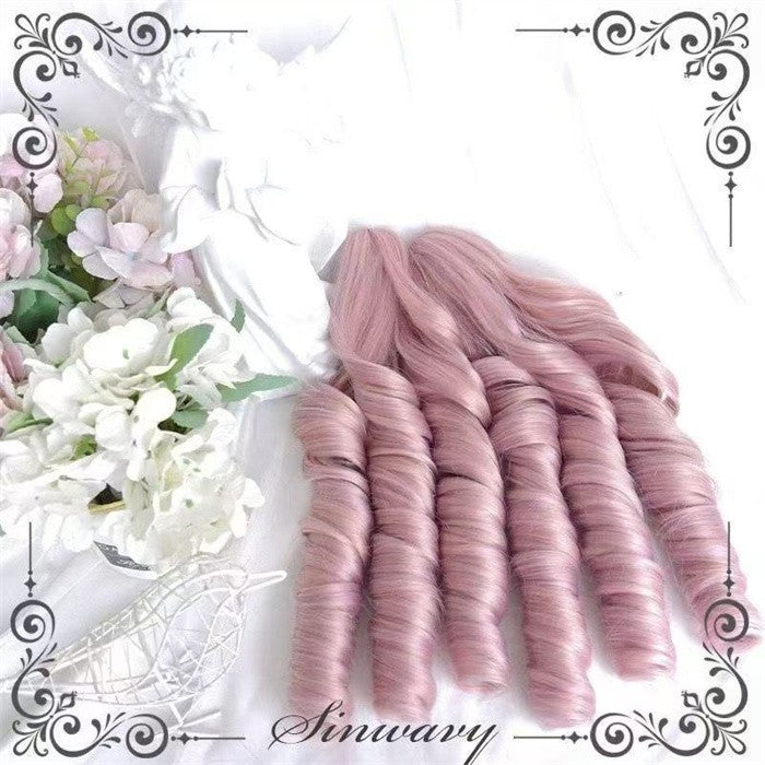 【7日内出荷】ロリータ ウィッグ ピンク ツインテール ロングカール 三層カール 前髪あり 耐熱 高品質 フルウィッグ 自然 ふんわり ヘア レディース コスプレ ハロウィン 撮影 イベント おしゃれ 可愛い