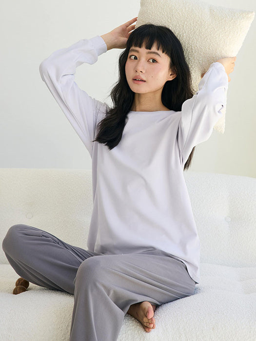 【7日内出荷】【2点セット 】ルームウェア レディース 無地 パジャマ 長袖 可愛い ゆったり 寝巻き 部屋着 秋 冬 春 夏 女性 中学生 高校生 セットアップ 韓国 カジュアル シンプル トップス 長ズボン ナイトウェア 大きいサイズ おしゃれ 大人 入院 旅行 外出 修学旅行 新生活 プレゼント ギフト M L