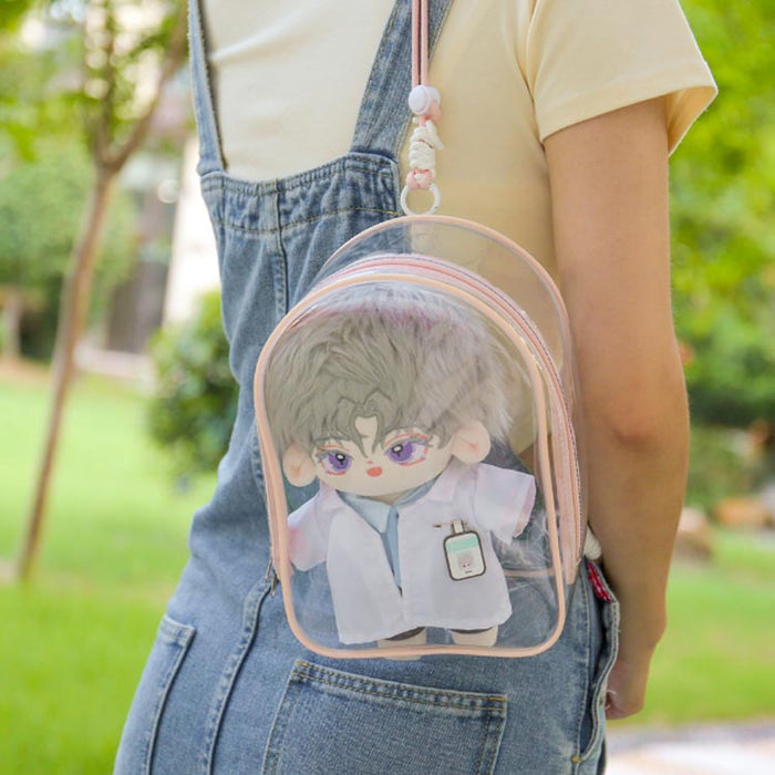 【7日内出荷】大きな透明ポケット スクールバッグ 推し活バッグ 見せる 収納 推し活グッズ 痛バッグ 痛バ ぬいぐるみ 大容量 ぬいぐるみバッグ ショルダーポーチ 透明 クリア バッグ ぬいぐるみ
