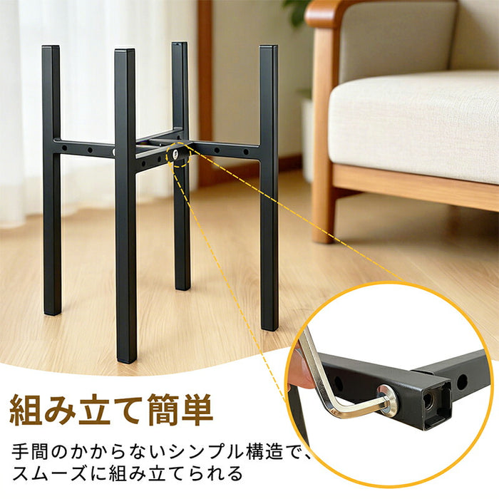【幅25～33cm調整可能】RAKU フラワースタンド 鉢スタンド 耐荷重80kg 金属製 通気性 排水性 根腐れ対策 安定 室内 屋外 ガーデニング 花ポットホルダ 鉢台 盆栽スタンド 植木鉢台 大型鉢対応 おしゃれ 黒 白