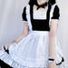 【7日内出荷】4点セット メイド服 ミニ丈 メイド喫茶 メイドコスチューム ジャパニーズメイド lolitaメイド服 セット ミニスカ ハロウィン  衣装 仮装 パーティ コスプレ ウェイトレス