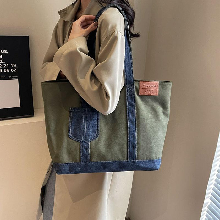 【7日内出荷】【2way】レディース 大容量 A4 対応 トートバッグ 帆布キャンバスバッグ 通勤 通学 おしゃれ シンプル 高品質