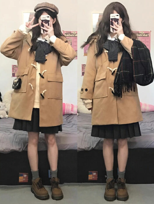 【7日内出荷】ダッフルコート レディース スクールコート 中綿 キルティング ロング丈 フード付き アウター ジャケット 学生 通学 制服コーデ JK きれいめ カジュアル ゆったり 体型カバー おしゃれ 暖かい 防寒 厚手 通勤 デート プレゼント 彼女 娘