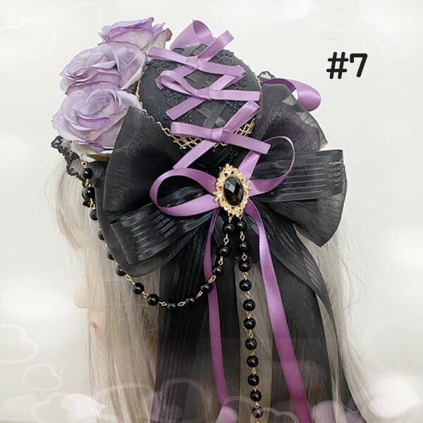 【7日内出荷】ヘッドドレス ハット ロリィタ 礼装帽子 ミニハット トーク帽 カクテルハット エレガント ピアノ 発表会 演奏会 文化祭 学園祭 コスプレ小道具 仮装 コスチューム アクセサリー イベント ブラック 黒