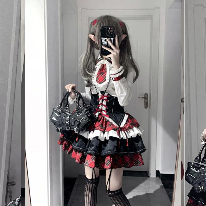 【7日内出荷】【3点セット】お姫様 文化祭 スカート可愛い Lolita ブラウス ロリータ リボン ロリータ スカート 可愛い アイドル衣装 プリンセスドレス コスプレ衣装 上下セット コスチューム 学園祭 かわいい 萌え イベント ロリータファション