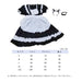 【7日内出荷】4点セット メイド服 ミニ丈 メイド喫茶 メイドコスチューム ジャパニーズメイド lolitaメイド服 セット ミニスカ ハロウィン  衣装 仮装 パーティ コスプレ ウェイトレス