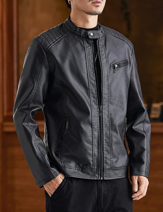 ライダース ジャケット メンズ PU レザージャケット バイクジャケット 裏起毛 フェイクレザー ブルゾン ライトアウター  防寒 保温 秋冬 ツーリング きれいめ カジュアル シンプル おしゃれ 大人 大きいサイズ ブラック グリーン ブラウン