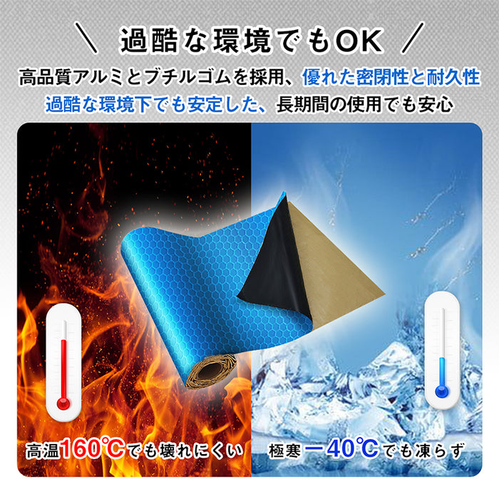 RAKU デッドニングシート 吸音材 アルミニウム 吸音 断熱  制振シート 防音シート 1ロール 2m/5m 車 カー用品 防振材 厚み2mm ハサミでカット可能 DIY  ビビリ音