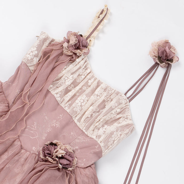 【7日内出荷】3点セット ロリータワンピース キャミワンピース ロリータ衣装 lolita jsk 全3色 不規則裾 付け袖付き 甘ロリ レース 原宿 可愛い ガーリー 春秋 S/M/L