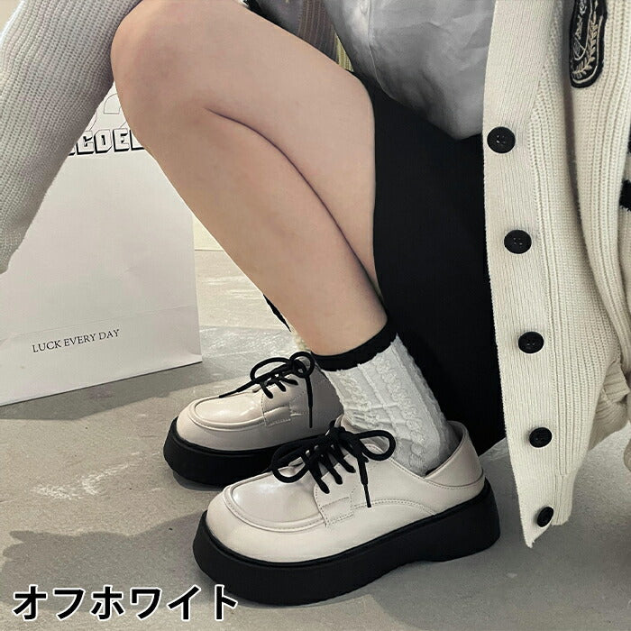 【7日内出荷】【 4cmヒール】オックスフォードシューズ レディース 厚底 ミュール かかとが踏める バブーシュ 合皮 スリッポン ローファー Uチップ プラットフォーム 歩きやすい 疲れにくい 美脚 身長アップ 学生 OL 通勤 通学 黒 白 オールシーズン