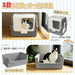 RAKU 猫トイレ 大型 上から猫トイレ シンプル 猫用品 ダブル脱臭 砂の飛び散り防止 2WAY出入り方法 掃除しやすい スコップ付 大容量 優れた耐久性 猫のトイレ ネコ 猫 トイレ ニオイの広がり防止 洗いやすい