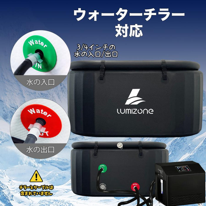 RAKU アイスバス ポータブル浴槽 膨張式 折りたたみ 450L 特大 一人/二人 ウォーターチラー対応 バックパック付き 持ち運び便利 頑丈 ５層構造 冷療法 キャンプ 屋外/室内