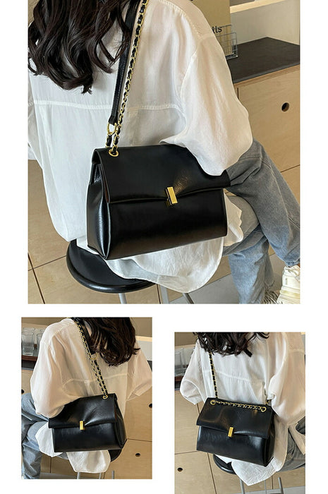 【2WAY】ショルダーバッグ チェーンバッグ レディース 斜めがけ 肩掛け 手提げ 大容量 ボストンバッグ PUバッグ コンパクト 柔らか ハンドバッグ 高校 通勤バッグ お仕事バッグ 通学カバン 女子 大人可愛い きれいめ プレゼント