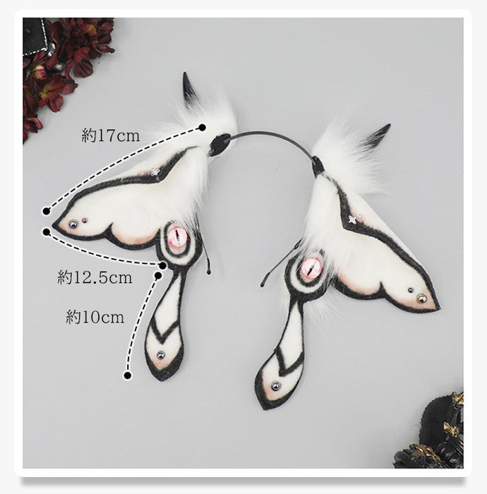 【7日内出荷】カチューシャ ハロウィン 仮装 悪魔 ヴィラン デビル ホワイト ブラック コスプレ用 ヘッドドレス フェイクファー製 ヘアアクセサリー ふわふわ 耳飾り かわいい セクシー 可愛いコスプレ 小物 撮影 グッズ レディース 大人 女性 ハロウィン コスチューム mj001lc