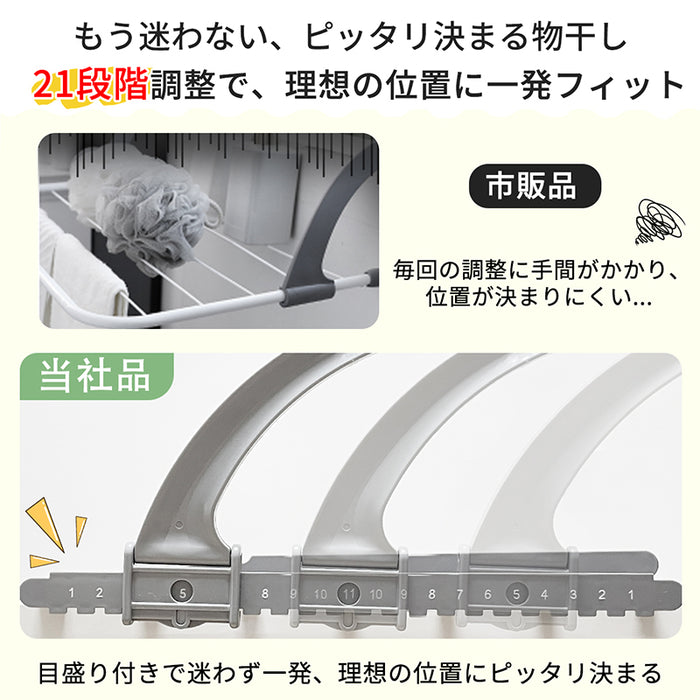 RAKU ベランダ用物干し 洗濯物干し 窓枠物干し 物干しラック タオルハンガー ホッセル 折りたたみ ステンレス製 引っ掛けタイプ 組立不要