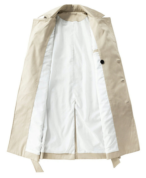 【S-3XL】レンチコート メンズ ロングコート アウター スプリングコート ビッグシルエット ビジネスコート 通勤 通学 ダブルブレスト ベルト付き シンプル 無地 大人カジュアル おしゃれ  紳士服 ゆったり 秋物 秋冬 黒 ベージュ 大きいサイズ