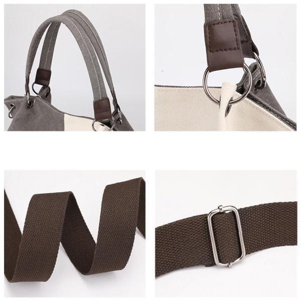 【7日内出荷】キャンバス ショルダーバッグ レディース 2way 大容量 通勤 通学 シンプル 軽量 防水加工 斜めがけ 大きめ A4対応