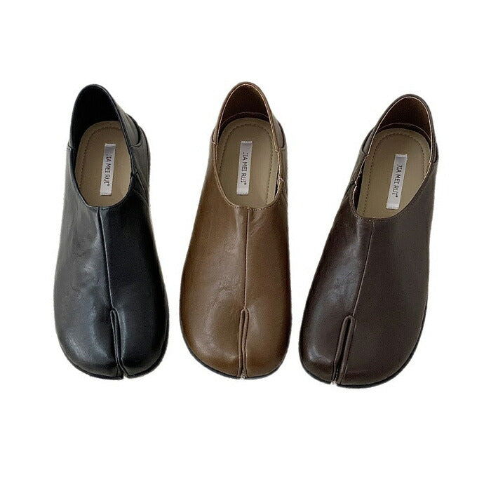 【7日内出荷】足袋パンプス レディース 足袋シューズ スリッポン フラットシューズ ローヒール ぺたんこ PUレザー 合皮 痛くない 歩きやすい 疲れない 柔らかい 軽量 脱げない おしゃれ バブーシュ オフィスカジュアル 通勤 仕事 旅行 プレゼント