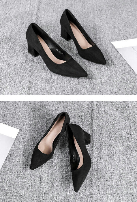 【7日内出荷】【5cmヒール 】パンプス 黒 スエード 痛くない 走れる 歩きやすい 疲れない 太ヒール ポインテッドトゥ レディース 就活 通勤 オフィス 冠婚葬祭 入学式 卒業式 立ち仕事 美脚 安定感 静音 3cm 5cm ローヒール ミドルヒール チャンキーヒール