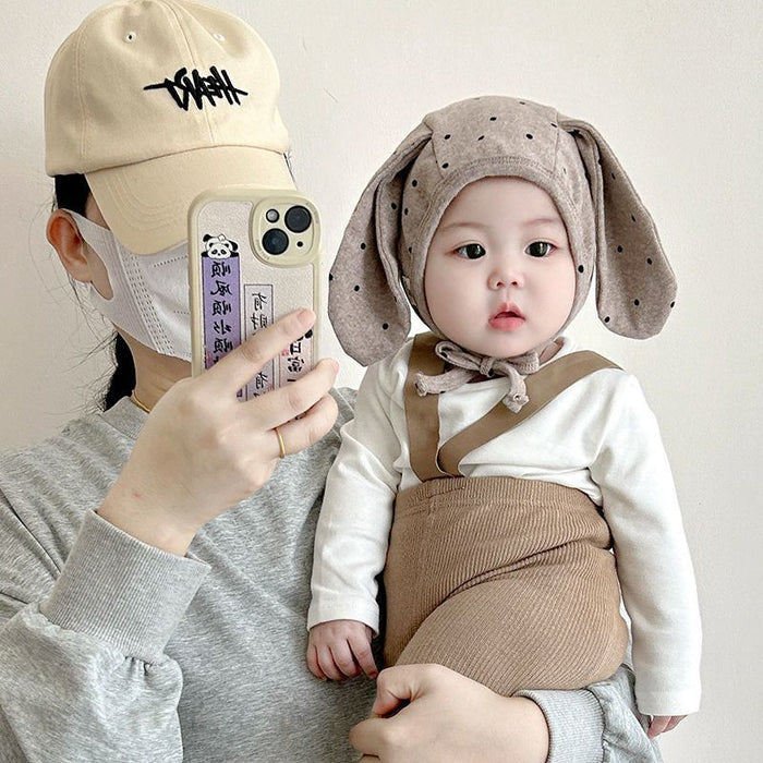 【7日内出荷】うさ耳ボンネッ ト ベビー 帽子 赤ちゃん お宮参り 退院 出産祝い ベビー ボンネッ ト 新生児 プレゼント ギフト うさぎ 写真撮影 女の子 男の子 退院着 お食い初め お祝い 韓国子供服 服 春 秋 冬 ナチュラル うさちゃん ストラップ