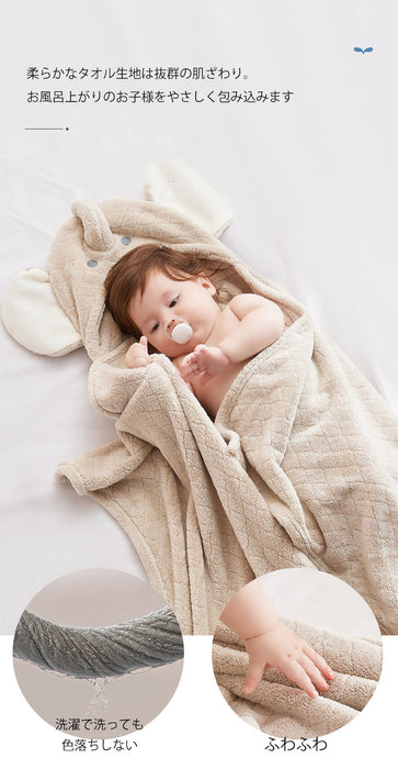 ベビー バスタオル フード付きタオル  バスポンチョ 大判 うさぎ  赤ちゃん 新生児 タオル お風呂上がり 湯上り 男の子 女の子 耳付き 冷房対策 バスローブ 出産祝い かわいいくまさん プレゼント ギフト お祝い 誕生日