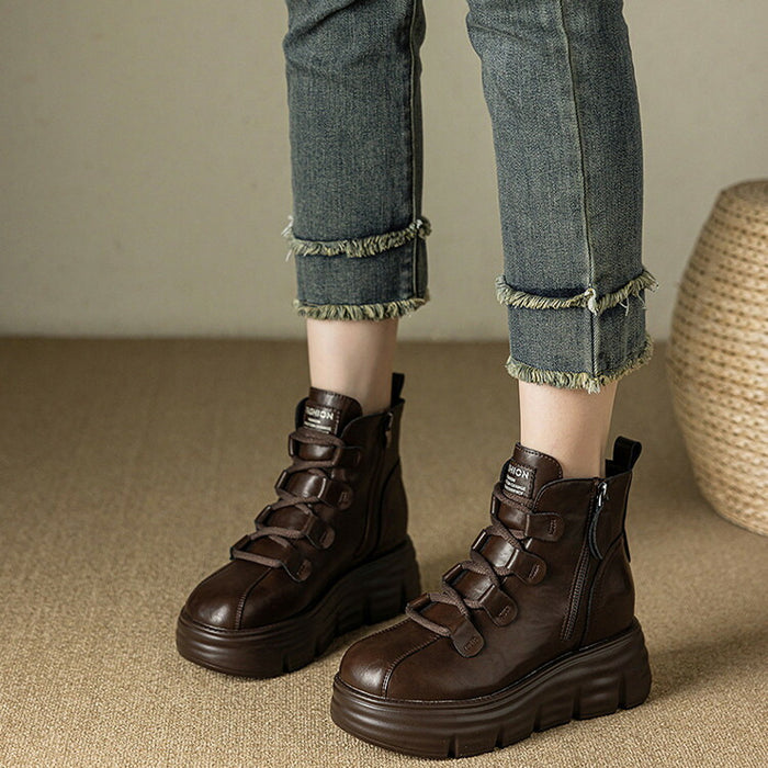 【7日内出荷】【8cm ヒール】厚底 ショートブーツ レディース ブーツ  ショート丈 PU レザーシューズ 2cmインソール 安定感 美脚 くつ 靴 通学 通勤 黒 ブラウン 裏起毛 春 秋 冬 サイドゴム ラウンドトゥ 厚底ブーツ おしゃれ 韓国 歩きやすい 疲れない 滑りにくい 大きいサイズ 22cm～25cm