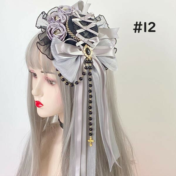 【7日内出荷】ヘッドドレス ハット ロリィタ 礼装帽子 ミニハット トーク帽 カクテルハット エレガント ピアノ 発表会 演奏会 文化祭 学園祭 コスプレ小道具 仮装 コスチューム アクセサリー イベント ブラック 黒