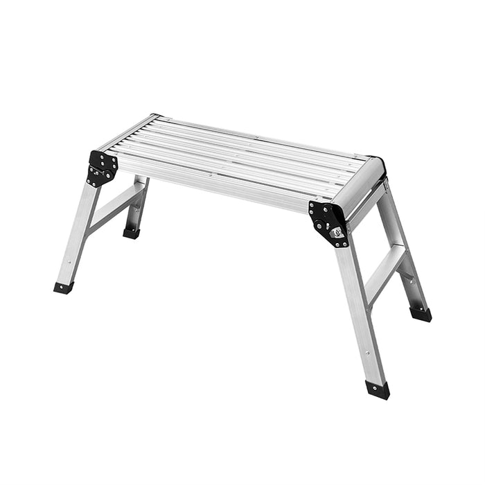 RAKU 足場台 アルミ製 脚立 洗車台 折りたたみ 2段/3段 天板76×30cm 高さ50/75cm 軽量 ステップ台 安全ロック付き 耐荷重150kg 滑り止め 幅広 ブラック シルバー