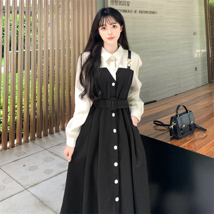 【7日内出荷】ワンピ シャツ お洒落 ワンピース シャツワンピ シャツワンピース レディース ロング ロングワンピ ロングワンピース アウター 着痩せ Aライン マキシ 長袖 ライトアウター 前開き ロングシャツ 羽織 切り替え きれいめ 体型カバー 秋 冬