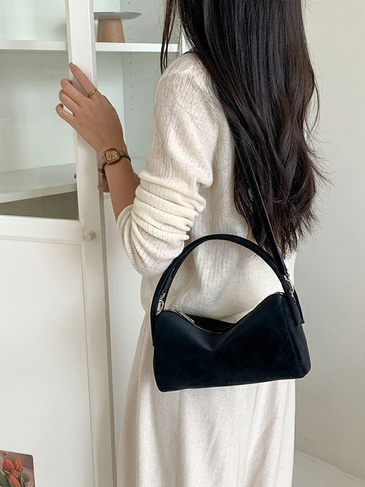 【2way】スエード調 ショルダーバッグ レディース 斜めがけ 手提げ スエードバッグ トートバッグ ボストンバッグ ハンドバッグ 肩掛けバッグ ミニ 柔らか きれいめ 大人可愛い 小さい 鞄 高級感 おしゃれ 秋 冬 通勤通学 お仕事バッグ お出かけ