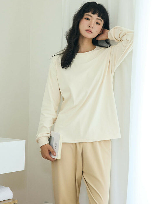 【7日内出荷】【2点セット 】ルームウェア レディース 無地 パジャマ 長袖 可愛い ゆったり 寝巻き 部屋着 秋 冬 春 夏 女性 中学生 高校生 セットアップ 韓国 カジュアル シンプル トップス 長ズボン ナイトウェア 大きいサイズ おしゃれ 大人 入院 旅行 外出 修学旅行 新生活 プレゼント ギフト M L