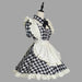 【7日内出荷】4点セット　チェックメイド服 ミニ丈 メイド喫茶 メイドコスチューム ジャパニーズメイド ミニスカ ハロウィン 衣装 仮装 パーティ コスプレ フルセット 可愛い 萌え