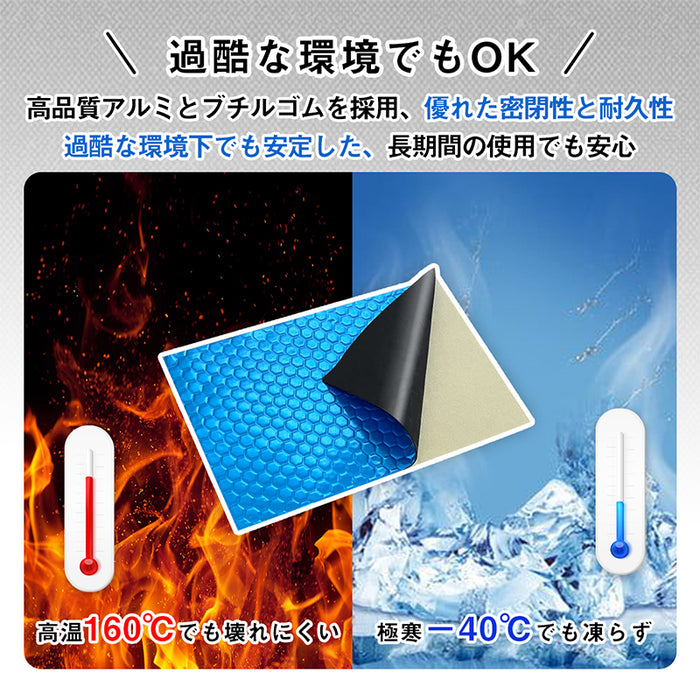 【34枚セット】RAKU デットニングシート 車 防振材 断熱材 厚さ2mm 40cm×25cm カット可能 アルミニウム 防音 防振 断熱 遮音 制振 シート デッドニングキット：Miki-tomo